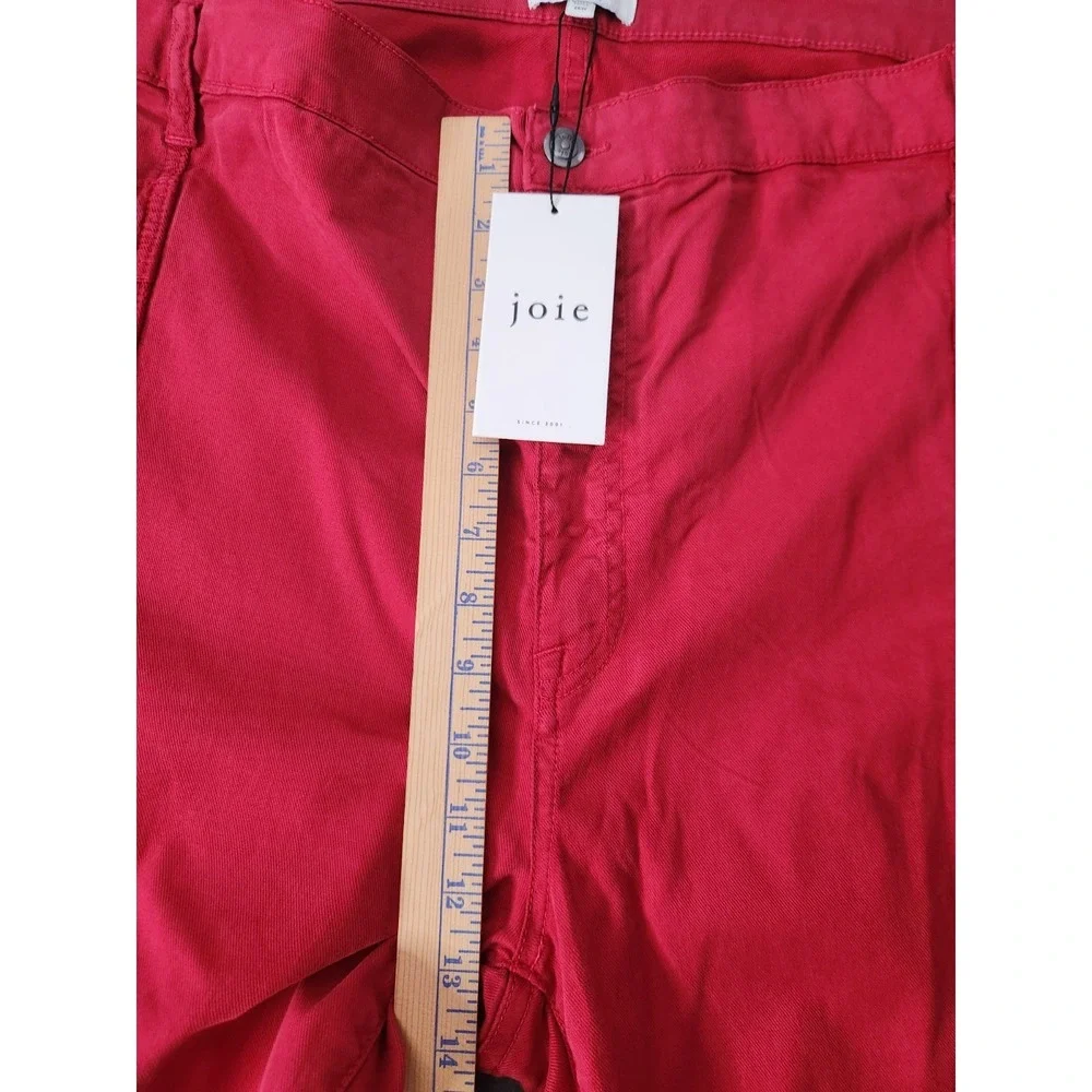 $228 Joie Women's Willa Skinny Leg Red Scooter Pants Sz 26W NWT High Rise Zipper